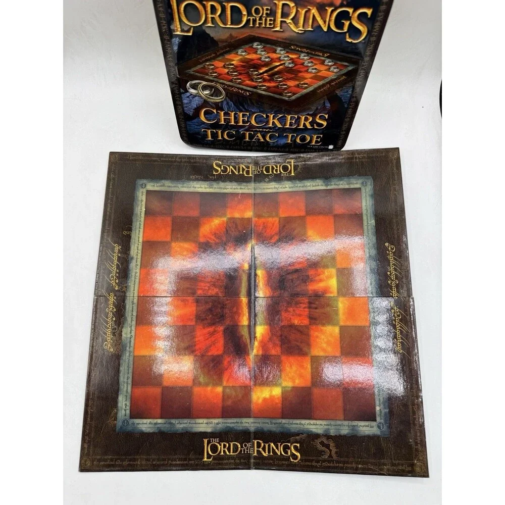 The Lord of the Rings Checkers Tic Tac Toe Game in Collectible Tin Complete